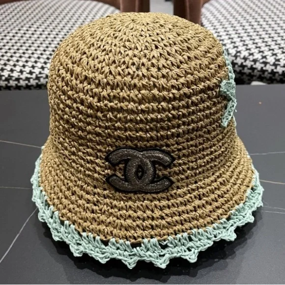 CHANEL | Accessories | Chanel Kids Straw Hat With Black And 